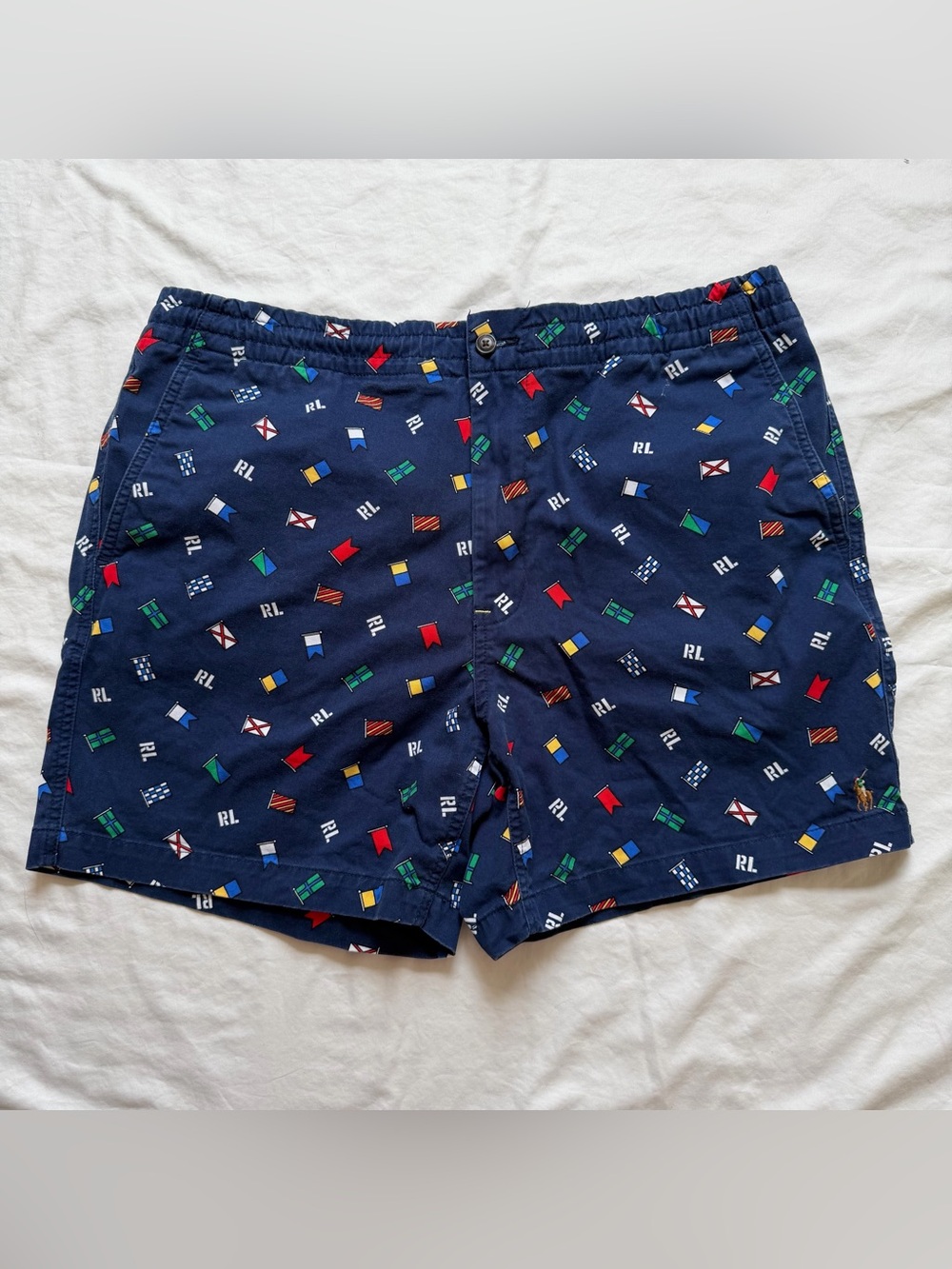 Polo Ralph Lauren Prepster Stretch Classic Fit RL Flag Pattern Shorts